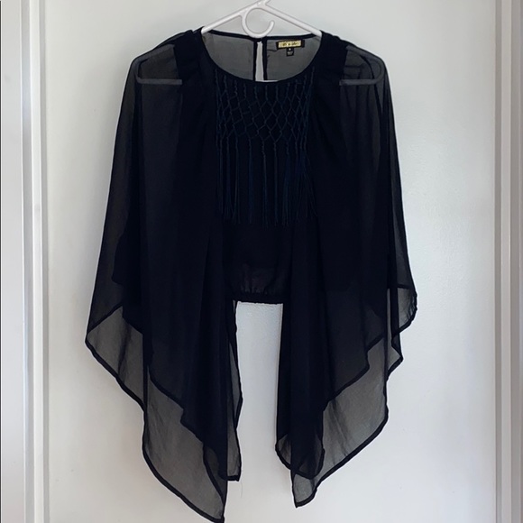 DO+BE Tops - DO & BE SHEER BLACK  TOP (UNIQUE PIECE)